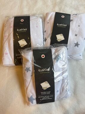 Bundle of 3 hooded towel and wash cloth
